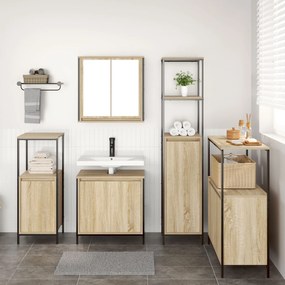 vidaXL Set mobilier baie din lemn prelucrat în stejar sonoma