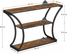 MACI5 - Masa, masuta, consola 120x30x80 cm - Maro, stil industrial