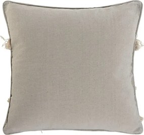 Pernă decorativă ethnic din in și bumbac, 45×45 cm, „Blanco"