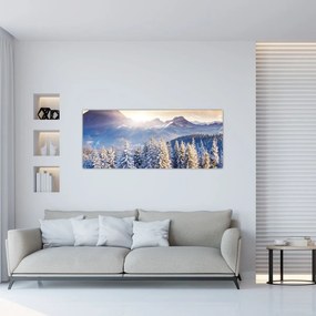 Tablou - Peisaj montan în timpul iernii (120x50 cm)