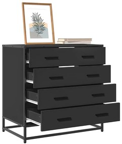 vidaXL Dulap cu sertare, negru, 70x41x70 cm, lemn compozit