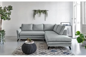 Colțar extensibil cu șezlong pe partea dreaptă Miuform Charming Charlie L, gri deschis