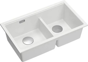 Chiuveta compozit incastrata Quadron Logan 120 alb - inox 76x45 cm