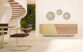 Oglindă lemn masiv decorativă Giallo Ø55 / Ø45 / Ø35 cm - Giallo, Ø55 cm