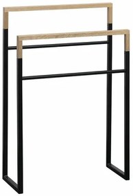 SAPHO Ska308 Ska suport pentru prosoape 55 x 80 x20 cm, negru mat/stejar