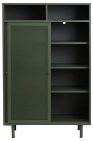 Dulap verde închis din metal cu ușă glisantă 90x140x40 cm Veep – Unique Furniture