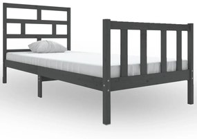 3101340 vidaXL Cadru de pat, gri, 100x200 cm, lemn masiv de pin