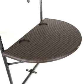 Agățat masă pliabilă cu aspect de ratan, maro