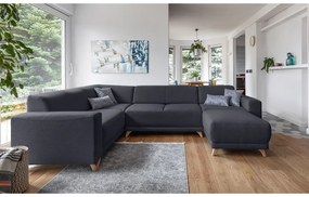 Colțar gri antracit extensibil/cu spațiu de depozitare (cu colț pe partea stângă/în formă de "U") Classy Sophie – Miuform