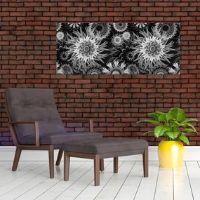 Tablou - Ciulini negri și albi (120x50 cm)