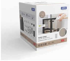 Etajeră pe roți neagră/bej din plastic 30x77 cm Brisen - Rotho