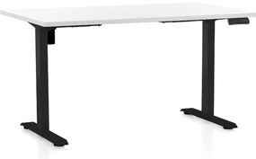 Masa inaltime reglabila OfficeTech B, 140 x 80 cm, bază neagră, alb