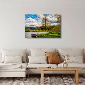 Tablou - Barcă pe lac (90x60 cm)