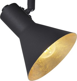Spotlight modern negru cu auriu 1 lumină - Magno