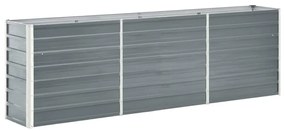 Strat inaltat de gradina, gri, 240x40x77 cm, otel galvanizat 1, Gri, 240 x 40 x 77 cm