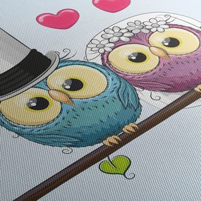 Tablou - Bufnițe îndrăgostite (90x60 cm)
