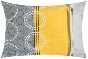 Față de pernă Bellatex Cercuri gri-galben, 50 x 70 cm, 50 x 70 cm