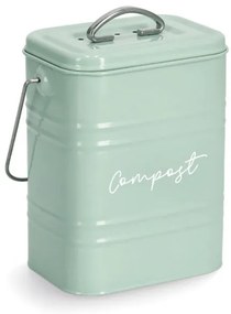 Recipient compost Zeller, metal, verde,  17 x 12.5 x 20.4 - 24.5 cm