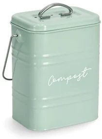 Recipient compost Zeller, metal, verde,  17 x 12.5 x 20.4 - 24.5 cm