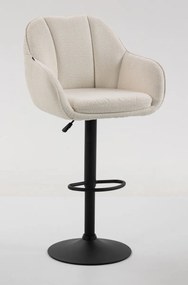 HR2055W Scaun Crem din Boucle cu Bază Neagră