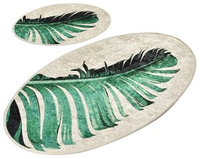 Covorașe de baie verzi-bej 2 buc. 60x100 cm Floret – Foutastic