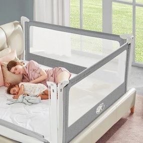 Protecție laterală pat Monkey Mum® Popular - 120 cm - gri închis - design