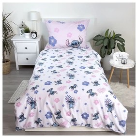 Lenjerie de pat pentru copii roz-deschis din bumbac pentru pat de o persoană 140x200 cm Lilo &amp; Stitch "Pink" – Jerry Fabrics