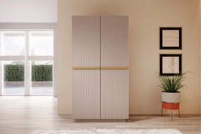 Dulap Nicole dormitor 100 cm - MDF roz antic / mânere aurii