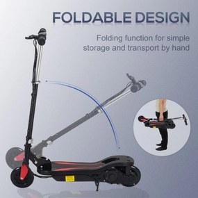 HOMCOM Trotineta Electrica pliabila inaltime reglabila 82-93cm frana 12km/h neagra | Aosom Romania