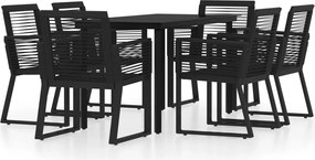 vidaXL Set mobilier de grădină, 7 piese, negru