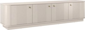 Dulap TV Vesper 187 cm cu 4 uși - cașmir / mânere aurii