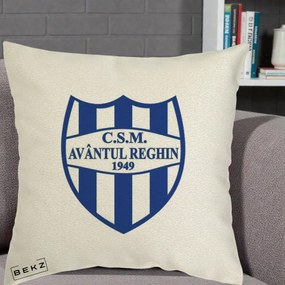 Perna Personalizata CSM Avantul Reghin 1949, 40x40 cm, Ecru, Husa Detasabila, Perna Inclusa, BEKZ®
