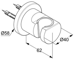 Suport para dus Kludi Nova Fonte alb mat Alb mat