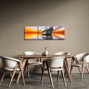 Tablou - Zori peste un naufragiu (cu ceas) (90x30 cm)