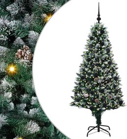 vidaXL Brad de Crăciun artificial Verde 180 cm PVC și Oțel și Plastic