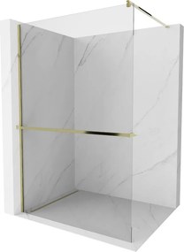 Mexen Kioto+ perete de duș cu raft Walk-in 80 x 200 cm, transparent, aur - 800-080-121-50-00