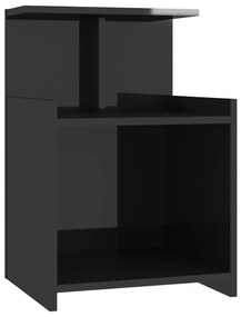 Noptiera, negru extralucios, 40x35x60 cm, PAL 1, negru foarte lucios