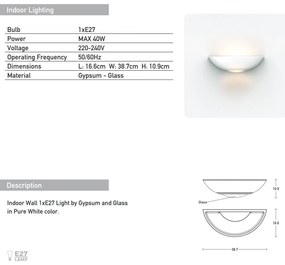 Aplica de perete cu lumina ambientala Aviel L-38,7cm