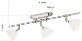 Lustra cu 3 spoturi design modern OPALDESIGN, satin