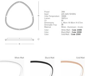 Plafoniera LED dimabila design slim Axel aurie 80cm