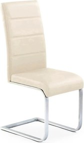 Scaun tapitat K85, crem/crom, metal/piele ecologica, 42X56X100 CM