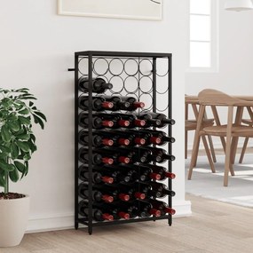 358367 vidaXL Suport sticle vin, 45 de sticle negru 54x18x100 cm fier forjat