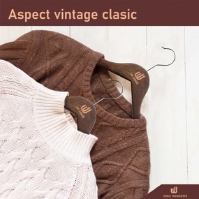 Set Umerase Tricouri din Lemn cu Margini de Catifea și Design Clasic