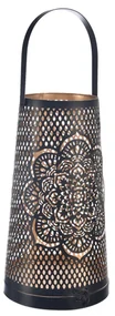 InDecor Sfeșnic metalic Mandala negru, 17 x 17 x30 cm