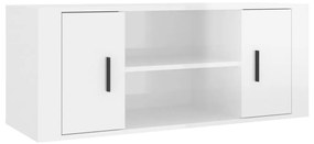 823093 vidaXL Comodă TV, alb extralucios, 100x35x40 cm, lemn prelucrat