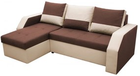 Coltar extensibil Madrid, 226x145x79 cm, 2 lazi depozitare, Reversibil, Maro/Bej