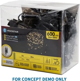 Aigostar - Ghirlandă LED de Crăciun pentru exterior 1500xLED/8 funcții 33m IP44 alb rece