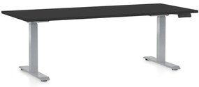 Masa inaltime reglabila OfficeTech D, 180 x 80 cm, bază gri, negru