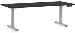 Masa inaltime reglabila OfficeTech D, 180 x 80 cm, bază gri, negru