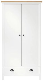 288950 vidaXL Șifonier cu 2 uși Hill, alb, 89x50x170 cm, lemn masiv de pin